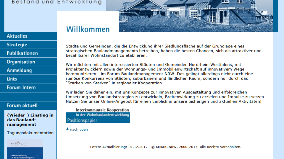 Forum Baulandmanagement Nordrhein-Westfalen