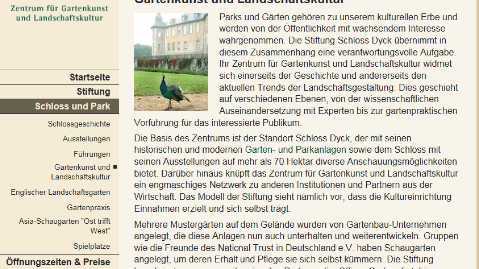 Zentrum für Gartenkunst und Landschaftskultur - Stiftung Schloss Dyck
