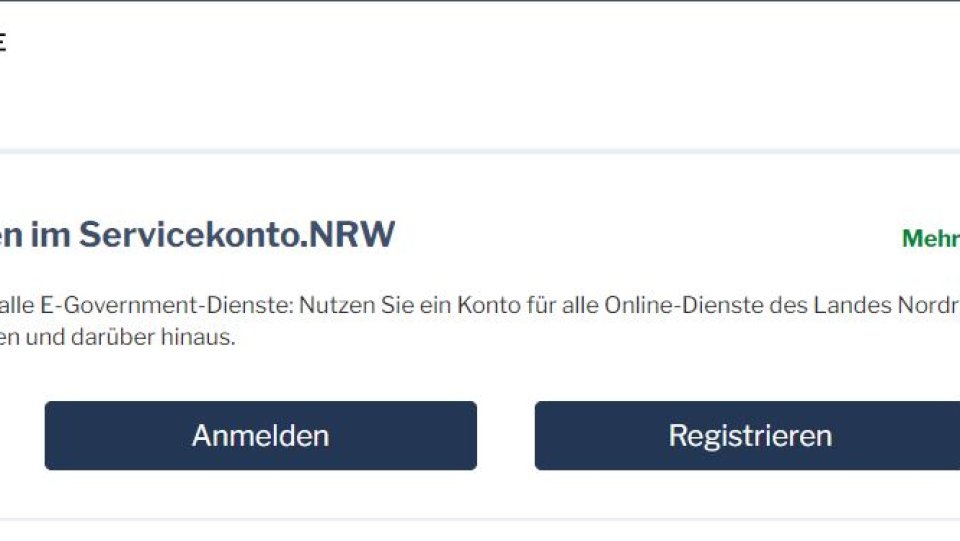 Servicekonto Verwaltungsleistungen