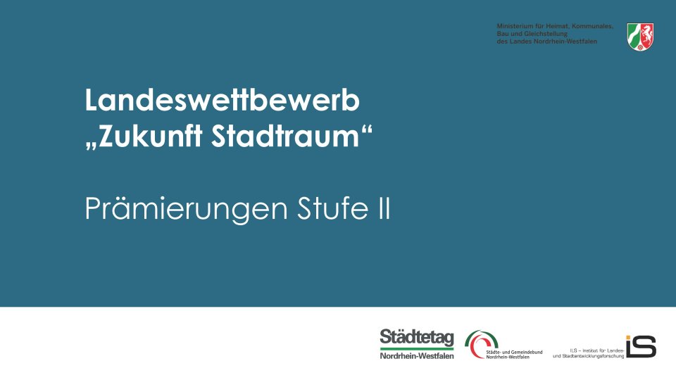 Landeswettbewerb Zukunft Stadtraum Stufe 2